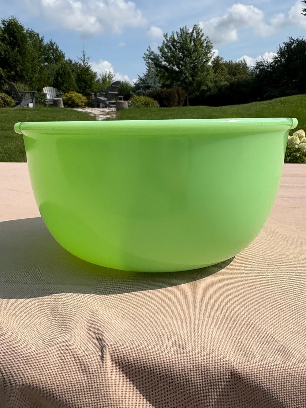 Vintage McKee Jadeite Glass Mixing Bowl made specifically to fit a Sunbeam